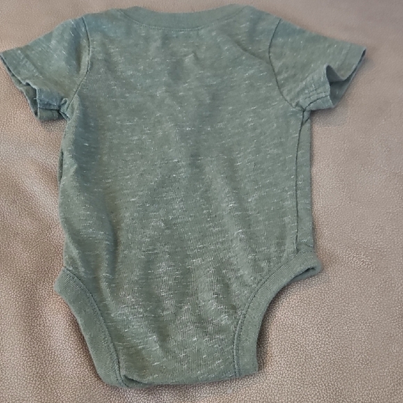Old Navy Striped Blue and Green Baby Onesies with Gray Shorts - Picture 6 of 9
